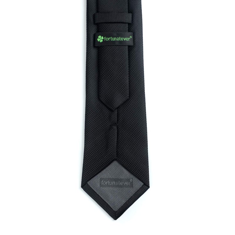 fortunatever Mens Solid Neckties,Black Tie For Men With Gift Box,58"Ã—3.35" - Image 2